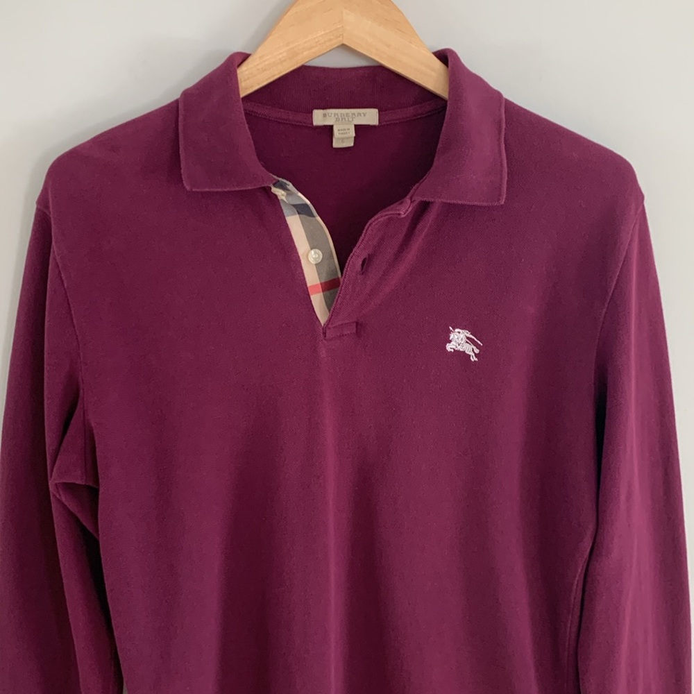 Burberry Burgundy Polo Shirt